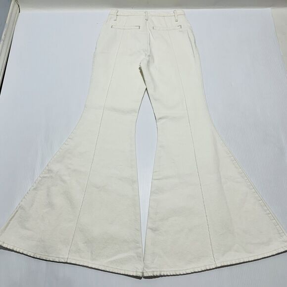FRAME The Extreme Trouser Women's 26 Natural Clean Denim Flare Leg Jeans NWT - Picture 4 of 11
